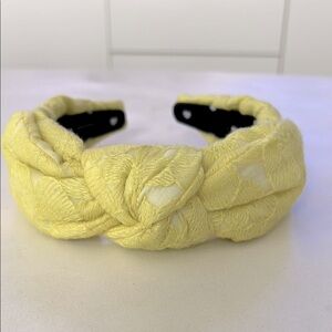 Lele Sadoughi Yellow Veronica Brocade Eyelet Floral Headband (Rare)